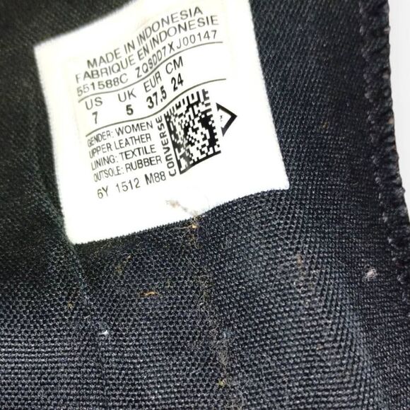 Converse Womens Sz 7 Chuck Taylor AllStar Black Wedge Irridescent High Tops Y2K - Picture 9 of 10